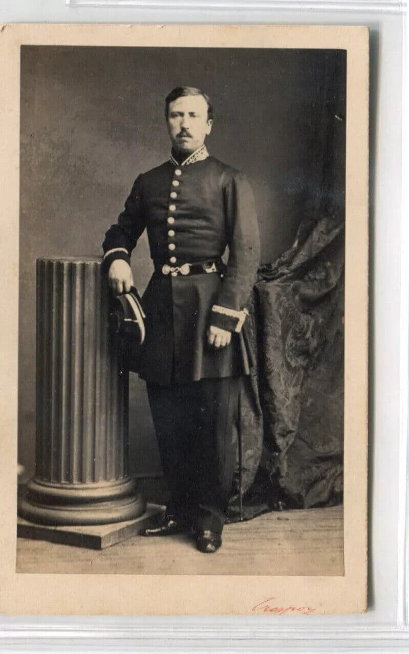 Antique CDV Original Photographs Military Man Portrait Crespon image 4