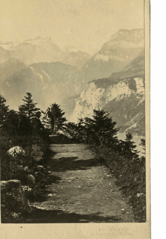 CDV Vintage Photographs Ad BRAUN - Landscape Switzerland Grutli c.1870 image 2