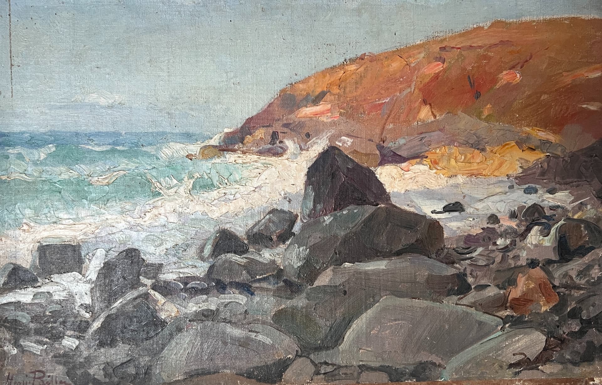 Painting by Henri PAILLER (1876-1954) Maritime Landscape