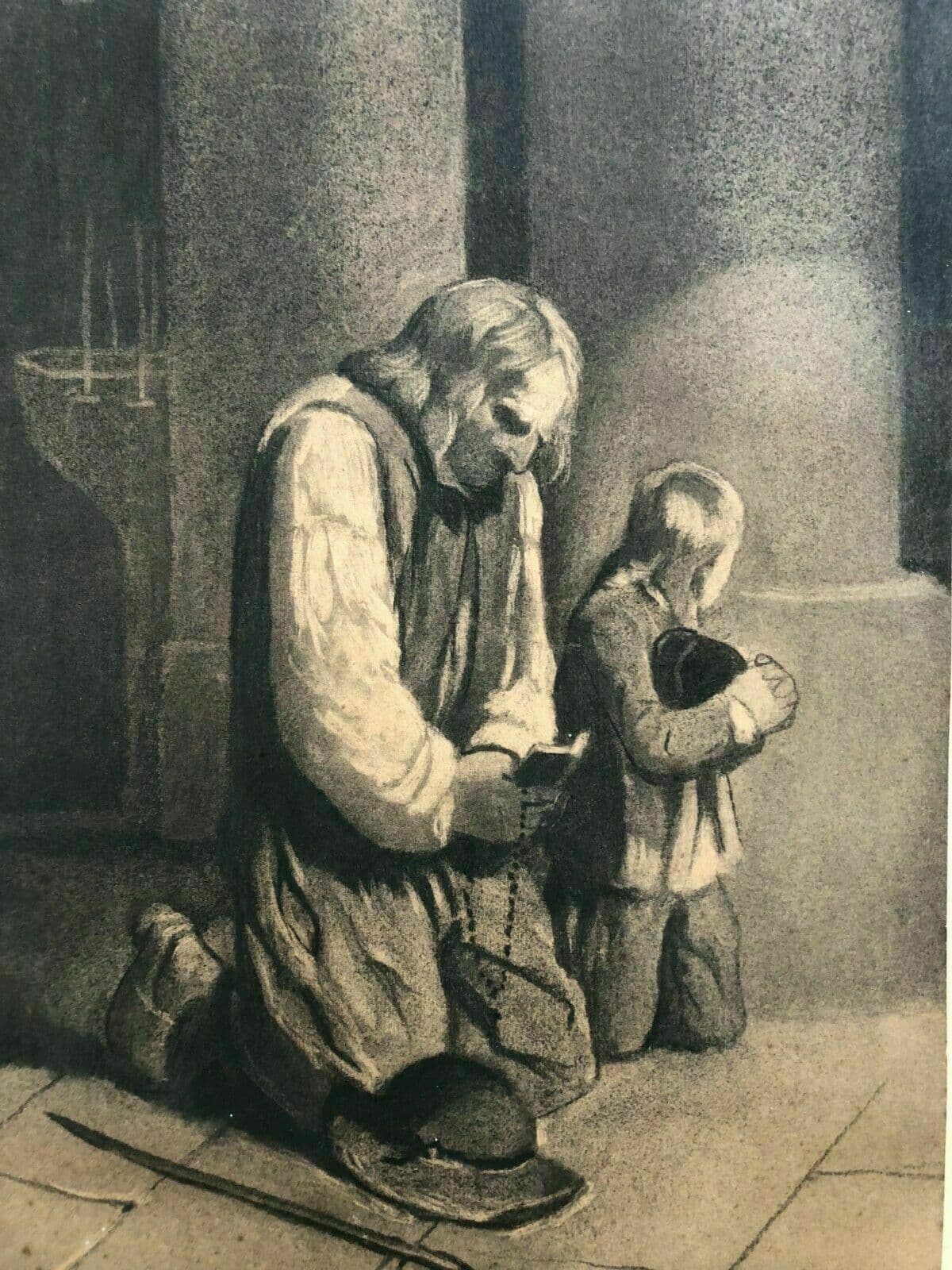 Drawing Praying Man with a Child image 1