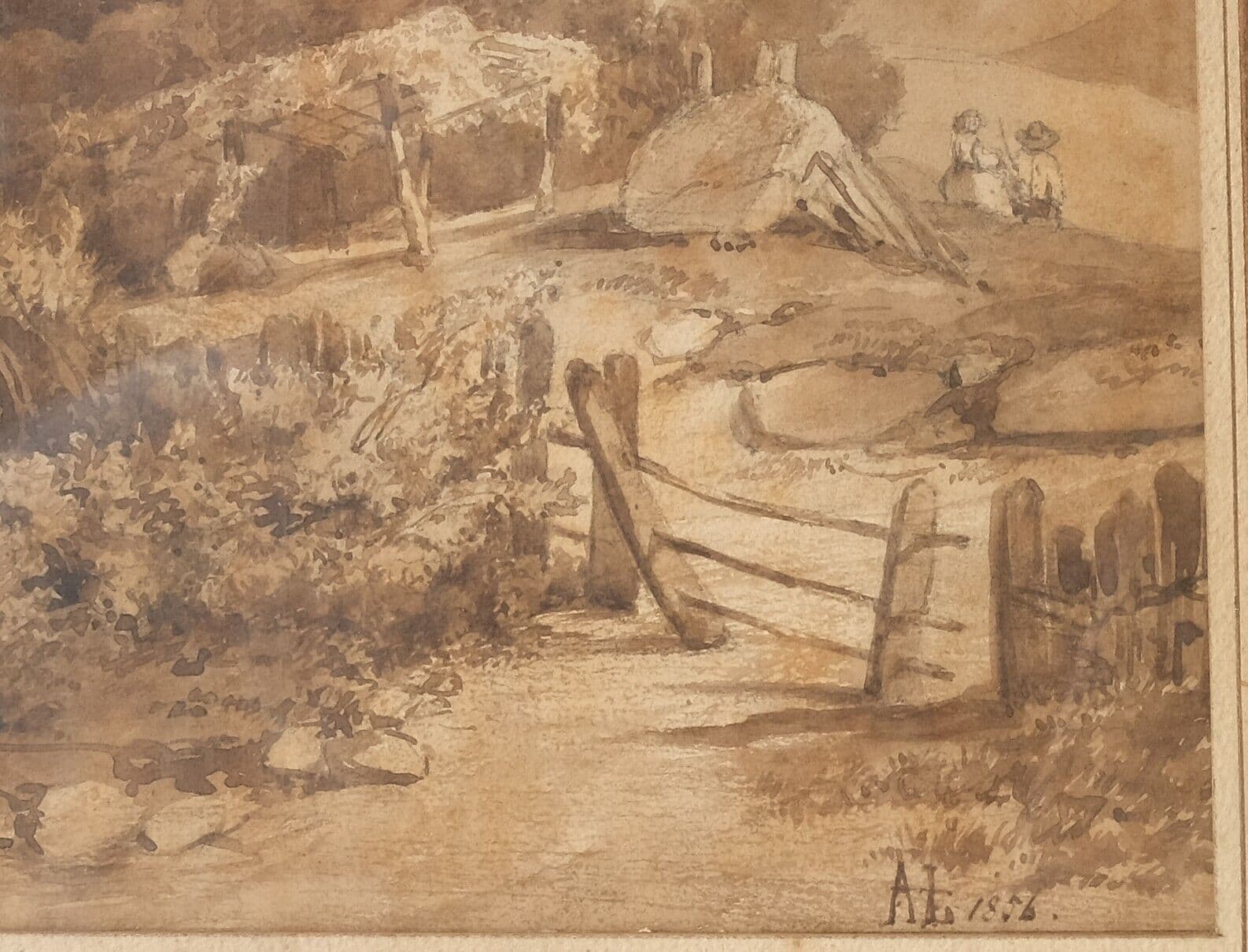 Antique Original Drawing Anton Erik Christian THORENFELD (1839-1907) Cityview image 2