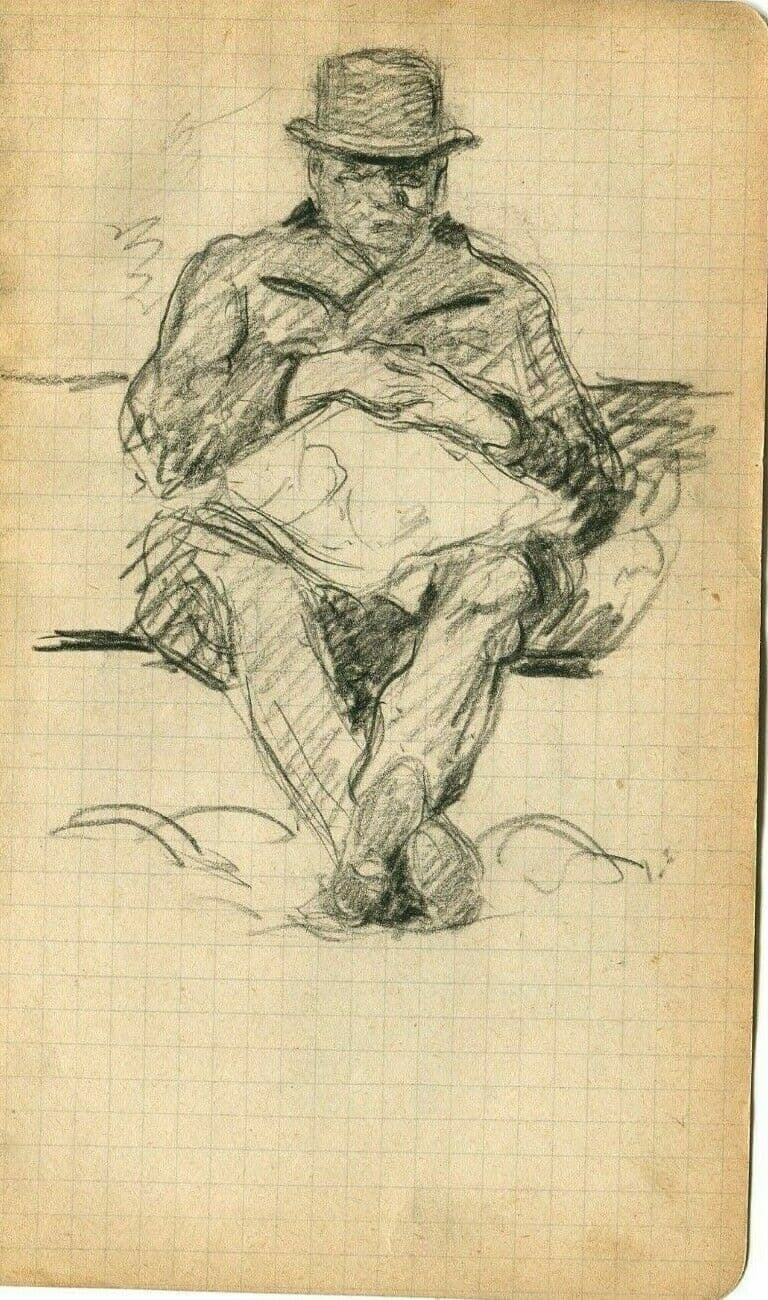 Drawing Man Figure with Newspaper image 1