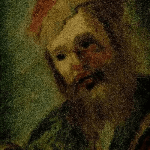 Vintage Drawing Original Portrait Man, Beard image 2